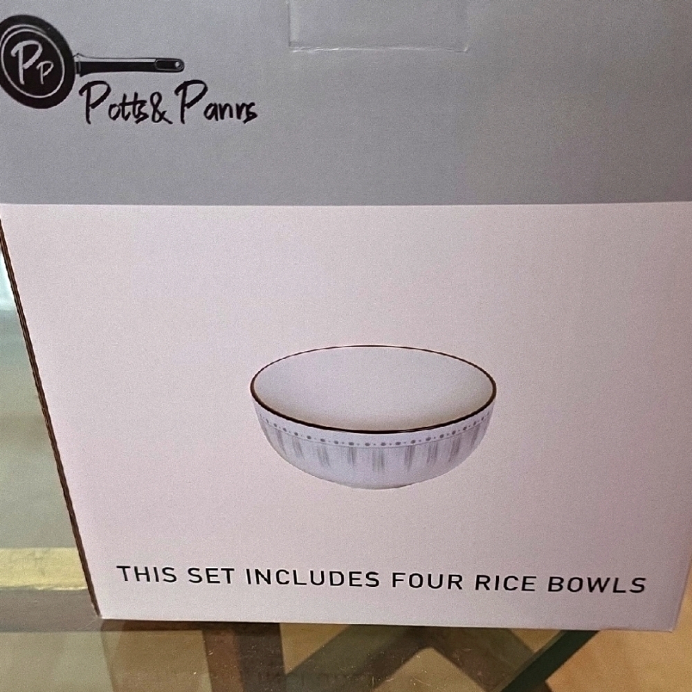 Potts & Pans White Rice Bowls Set